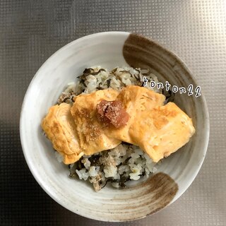 卵焼きのせ高菜丼☆